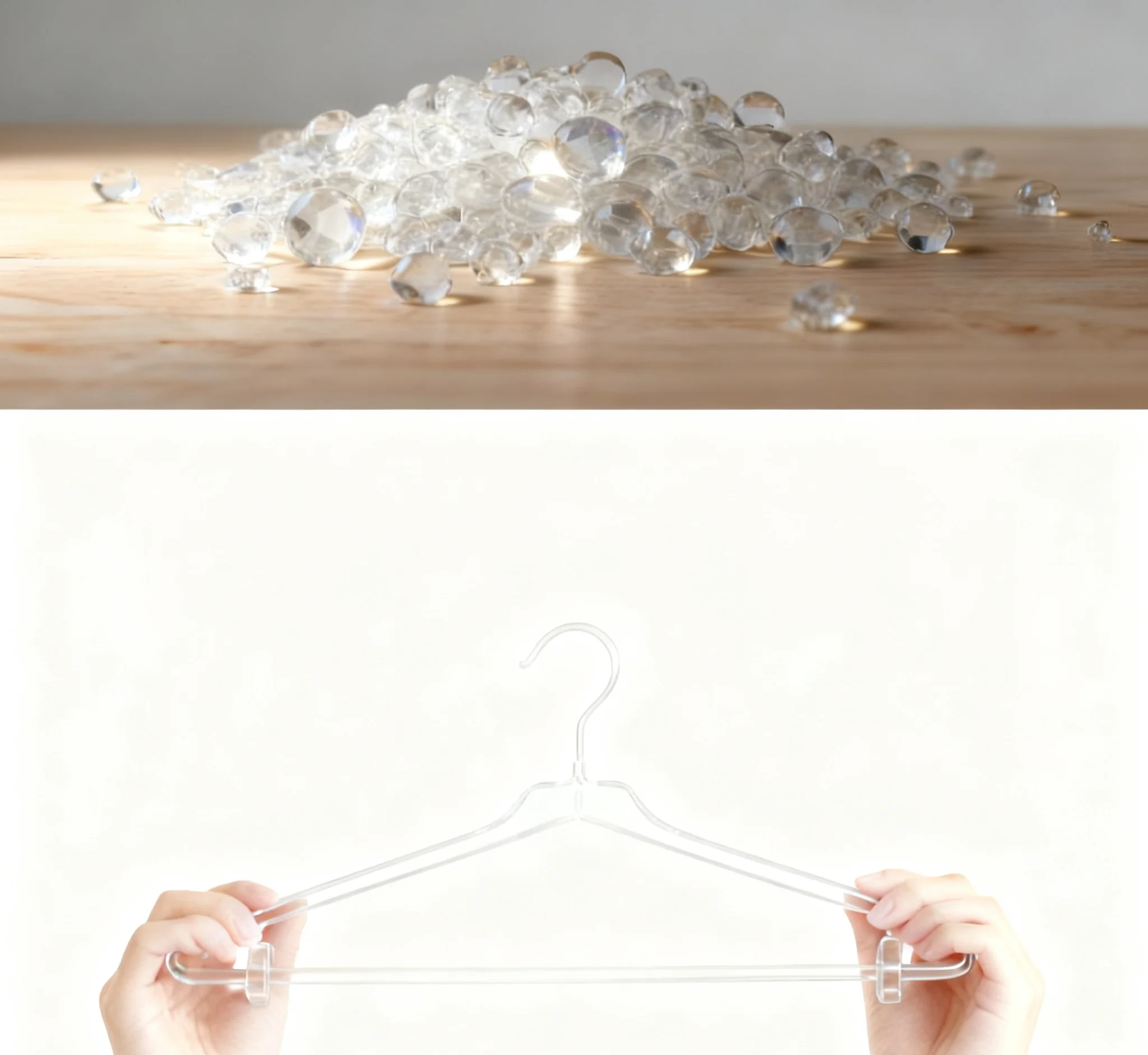 High Transparency Glossy Impact-Resistant for Home Wardrobes/Clothing Store Displays Transparent Hangers K-Resin