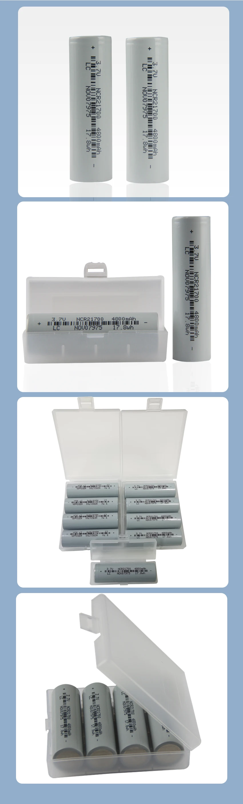 Cellule de batterie élevée de Li-ion des cellules de batterie de l'usine 21700 4800mAh 3.7V