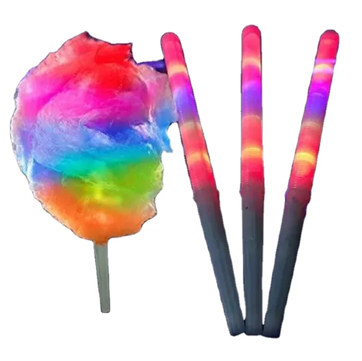 Cotton Candy Cones,Marshmallow Sticks Flashing Modes LED Cotton Candy Cones Colorful Glowing Marshmallow Sticks for Any Type of Cotton Candy Sugar 