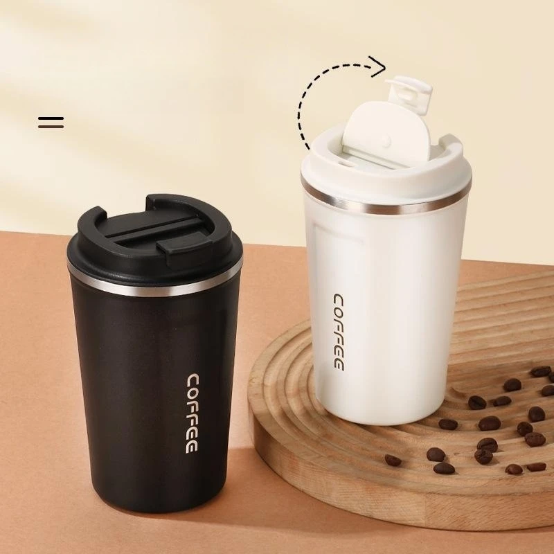 Wholesale 2023 Popular Double Wall Stainless Steel Vacuum Thermos Travel Mug With Lid Reusable Office Drink Coffee Mug
