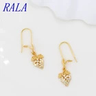 Gold Earrings Earrings RALA New Gold Plated Earrings Grape Shape Zircon Long Earrings Jewelry For Women