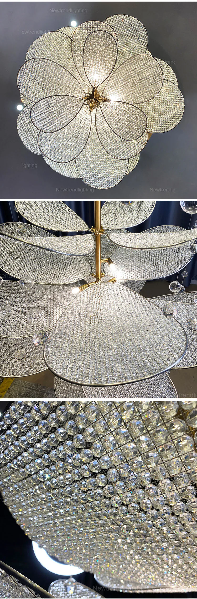 CPL-200 New Design Modern Indoor Metal Gold Bar Crystal Luxury Hanging Ceiling Chandelier Light factory