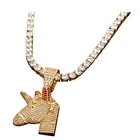Low Price Jewelry Low Price New Fantasy Cute Rainbow Unicorn Pendant Hip Hop Jewelry