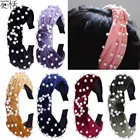 Hair Band Women Amazon Hot Selling Pearl Hair Band Colorful Pretty Knot Headband Girls YIWU Manufacture Hair Band Women