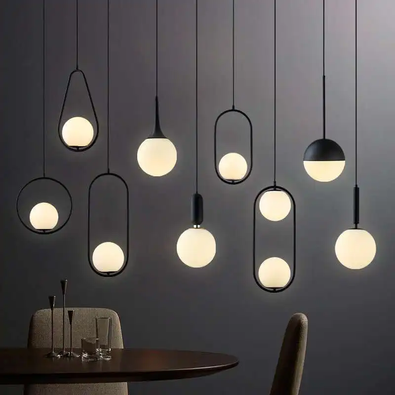 Nordic postmodern restaurant bar lamp clothing store simple lamps bedroom bedside single head small pendant light