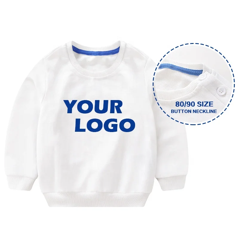 Fashion Kids Sweatshirt Blank Solid Color Customized Cotton Kids Sweatshirts And Hoodie