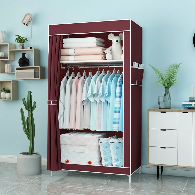 Eco-Friendly Chinese Fabric Closet Wardrobe Removable Metal Bedroom Furniture for Living Room or Home Use