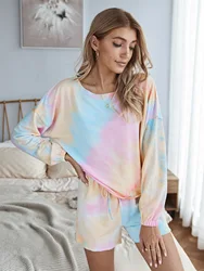 Spring and summer new products cross-border Ouze home service women's European and American tie-dye casual suit