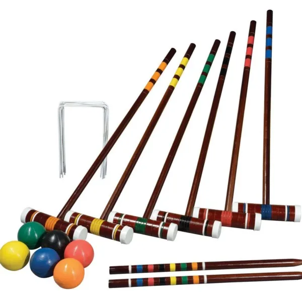 Custom Wooden 6 And 6 Players Croquet Set Outdoor Game Set For Kids