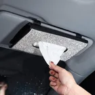 Holder Bling Crystal Diamond Car Sun Visor Tissues Napkin Holder Leather Backseat Paper Towel Cover Case