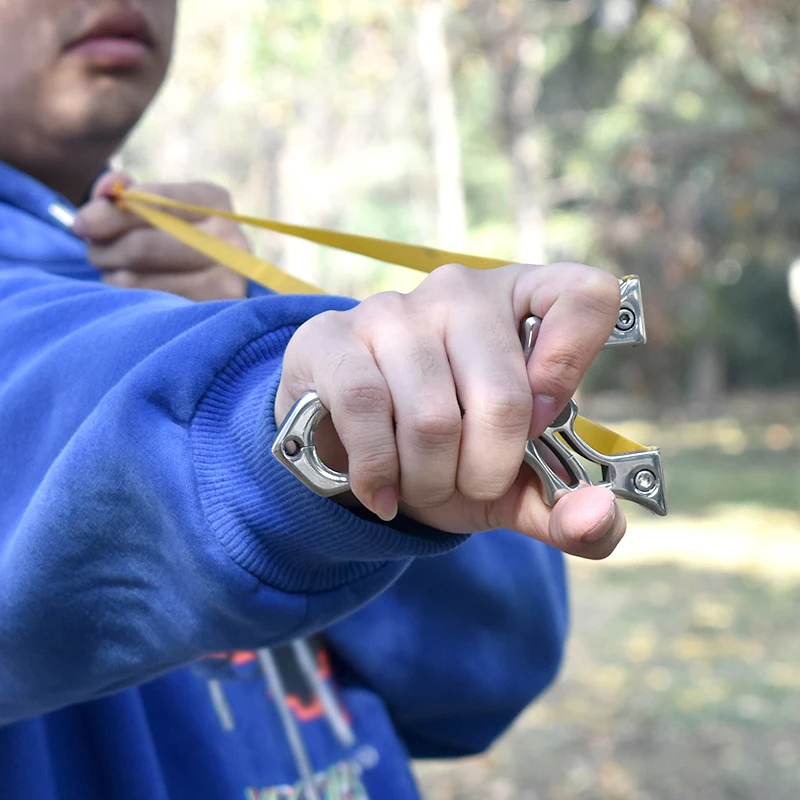不锈钢弹弓，带各种螺丝和便携式弹弓射击训练户外狩猎弹弓