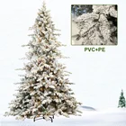 Christmas Hot Sale Luxury Artificial Prelit Light Snow White Flocked Outdoor Led Christmas Tree