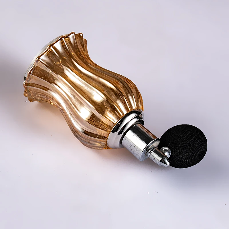 product new gold extruded spray glass empty bottle 12ml noble elegant crystal perfume bottle-5
