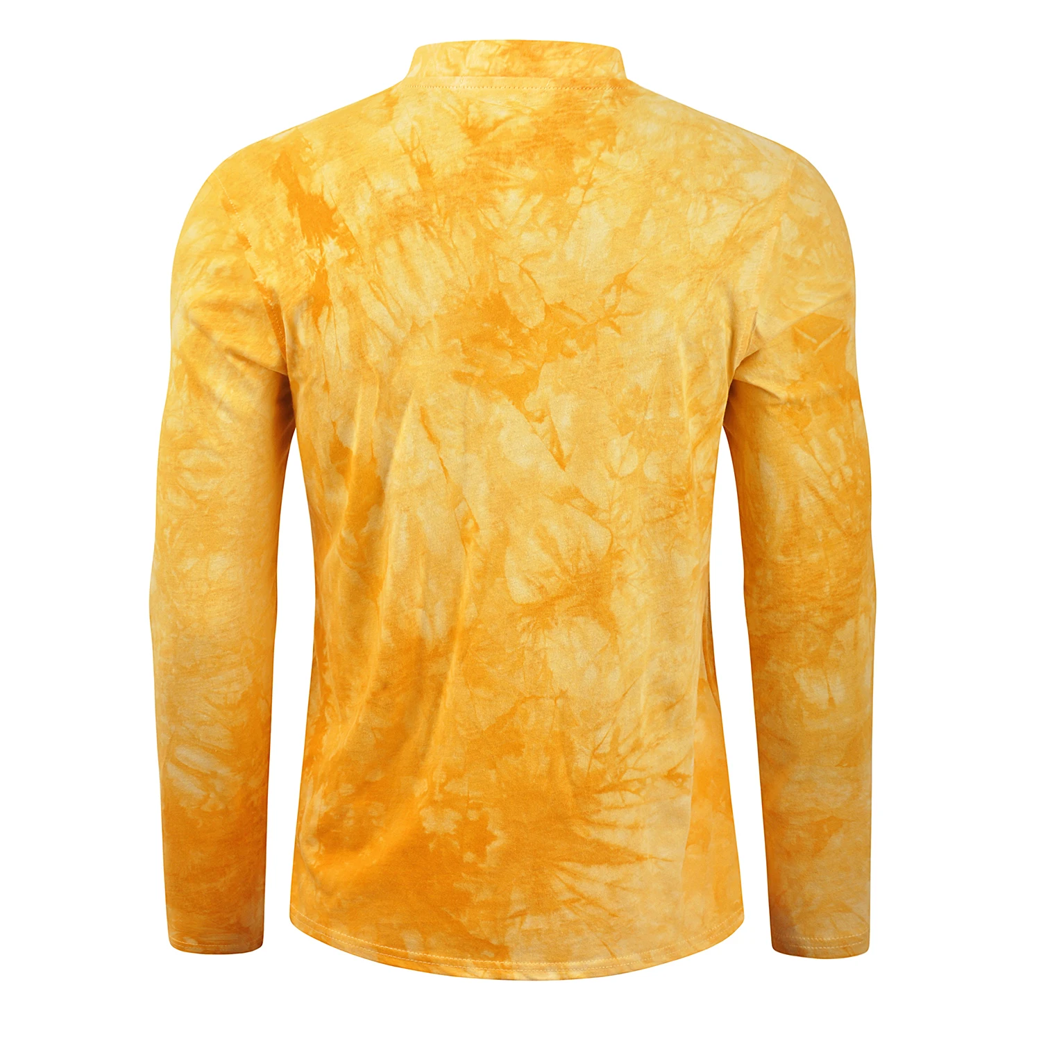 100% Cotton mens tie dye henley shirts long sleeve custom logo henley t-shirt for men
