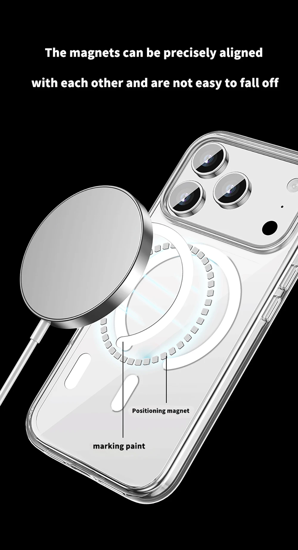 product magnetic case for iphone 16 transparent shockproof case for iphone 17pro-2