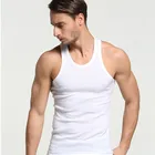 Men Vest Men White Ribbed Tank Top Men Fitness Clothing Sport Gym Vest For Men Stringer Tank Top