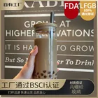 Bottle Reusable Glass Bubble Tea Tumbler With Bamboo Lid And Reusable Wide Straw Boba Cups Glass Bottle