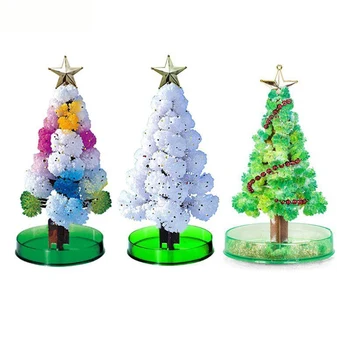3 Types 14cm Magic Growing Christmas Tree DIY Fun Xmas Gift Toy for Adults Kids Home Festival Party Decor Props Mini Tree