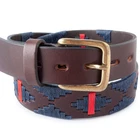 Polo Belts Customize Logo Handmade Genuine Leather Embroidered Polo Belts