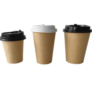 Customized Logo Disposable Biodegradable Double Wall Cups for Coffee and Milky Tea Single Wall Paper Takeaway Cups for Drinks
