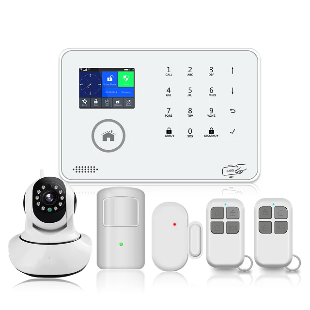 GSM Wireless LCD Home Burglar Alarm System SOS Motion Door Wi Sensor Security DE 