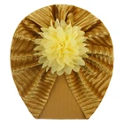 Children's Popular New Styles In 2021 Fast Delivery Gold Velvet Hat Warm And Comfortable Children's Hood