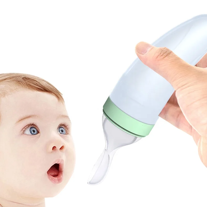 Portable Custom Logo OEM ODM Biberones Bebe Silicone Baby Feeder Spoon Feeding Bottle