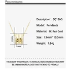 Yellow Gold Pendant Diamond Gold Trendy 9K Yellow Gold Pendant Necklace Diamond Real Gold Jewelry For Women
