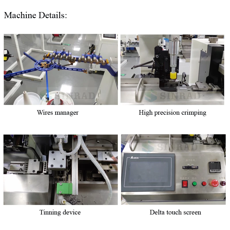 Automatic wire cut strip terminal press and one end solder machine