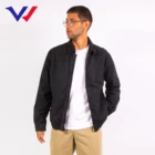 Wind Jacket Winter Active Wear Street Work Out Black Solid Color Wind Breaker Casual Jacket For Men