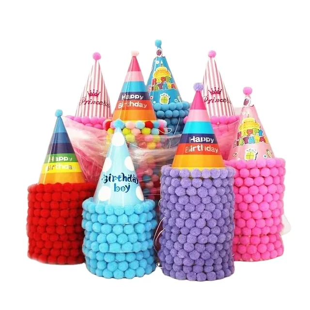 wholesale Birthday hat PARTY new product paper party hat with Hot Stamp Triangle pattern Birthday Celebrations party supplies