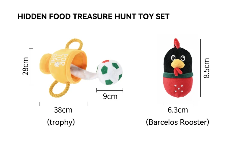 Cute Soccer Field Trophy Shape Plush Pet Chew Toy Built in Squeaker and Crinkle Paper Relieve Boredom for Dogs Cats Pet Supplies supplier