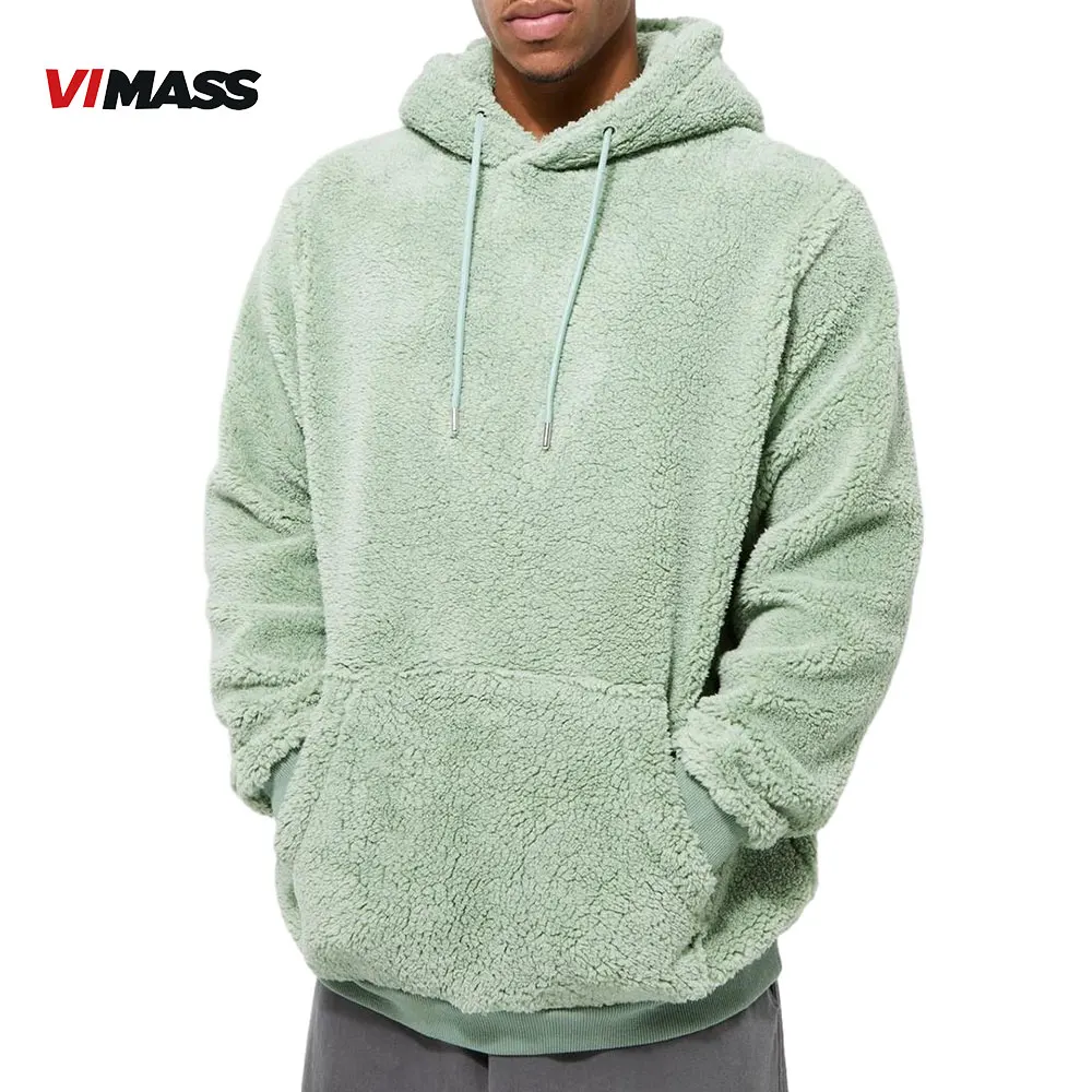 Manufacturer Customized Logo Men Plain Sweatshirt  Hoodies High Quality Sherpa plus size heavyweight Hoodies