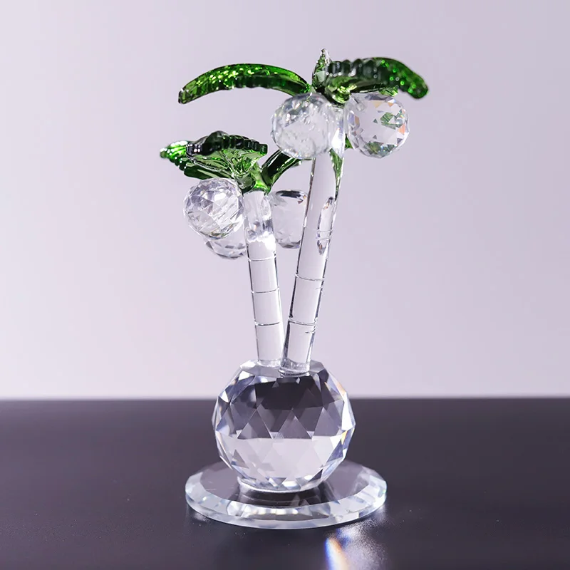 product honor of crysal coconut tree crafts polished crystal ornaments creative desktop decoration modern simple christmas gift-7