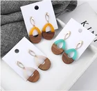 Earrings Drop Sell Unique Products Korean Women Earrings With Antique Wood Drop Pendant