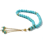 Blue Beads Blueblue 38 Pcs Wholesale Blue Turquoise Stones Islamic Muslim Natural Beads Prayer Beads