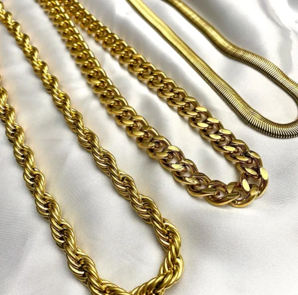 Gold Hip Hop Necklace Fashion Chunky 