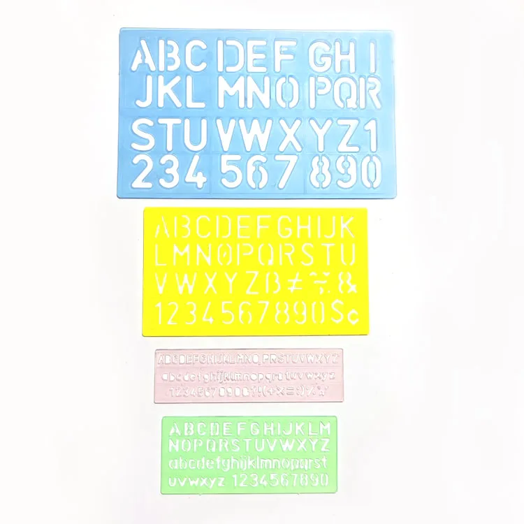 4pcs Eco-friendly Plastic Stencil Template Math Geometry Ruler Set for Primary School Students