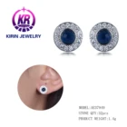 Cz Diamond Stud Earrings High Quality 925 Silver Jewelry Big CZ Diamond Round Shape Stud Earrings