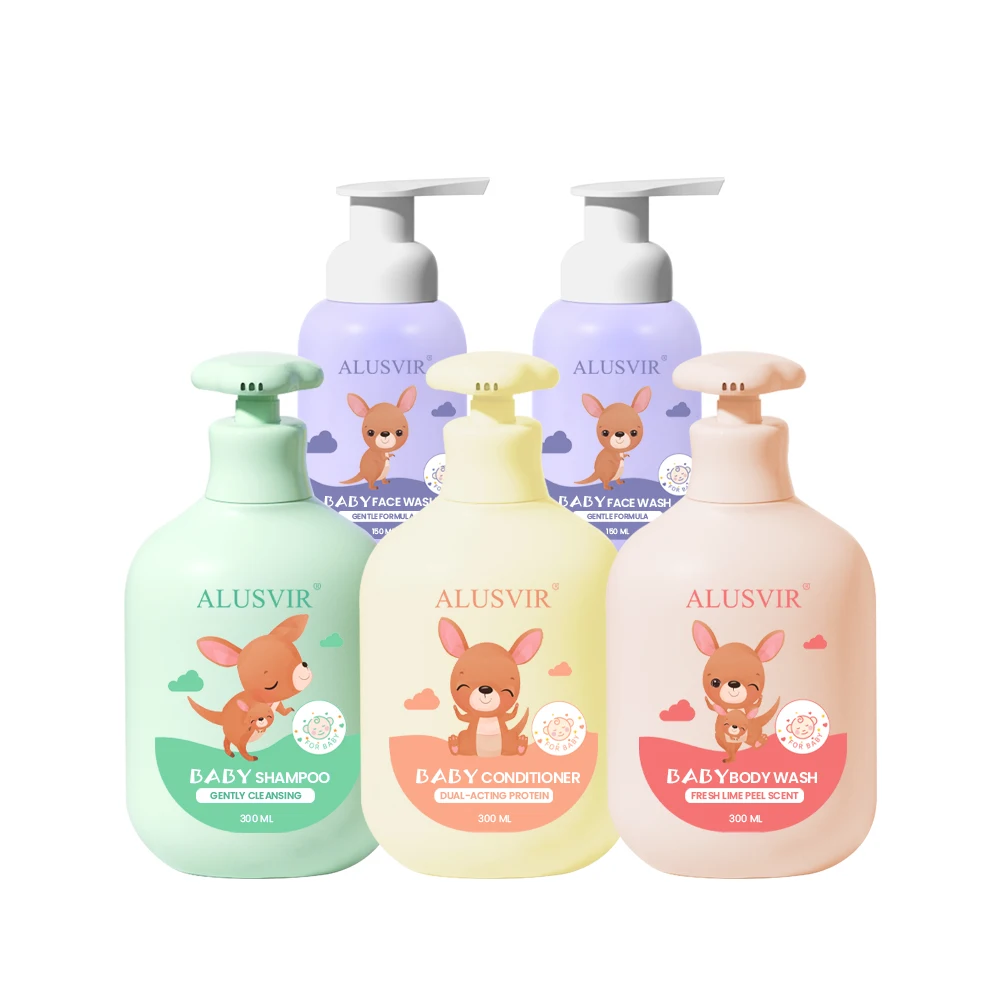 Baby Kids Hair Care Products Private Label Natural Organic Children Hair Shampoo Conditioner Body Wash Face Wash For Kids