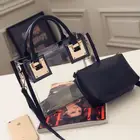 Bag Clutch 2pcs Women Fashion Shoulder Bag Jelly Clutch Purse Transparent Handbag