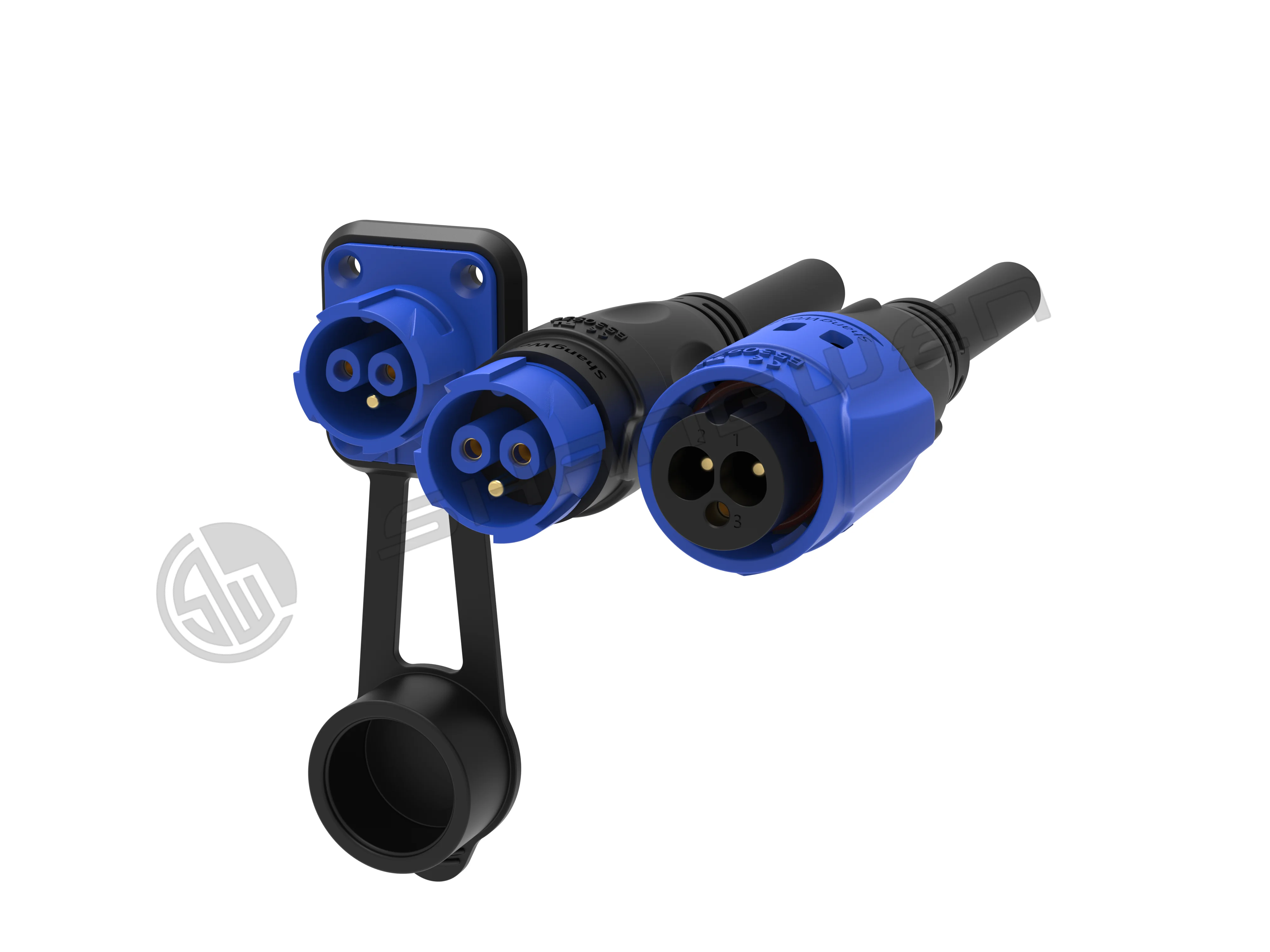 Power Cable M19 Series Input Push-pull Self-locking Connection Industrial IP65 3 Pin Female Male Plug Power Connector