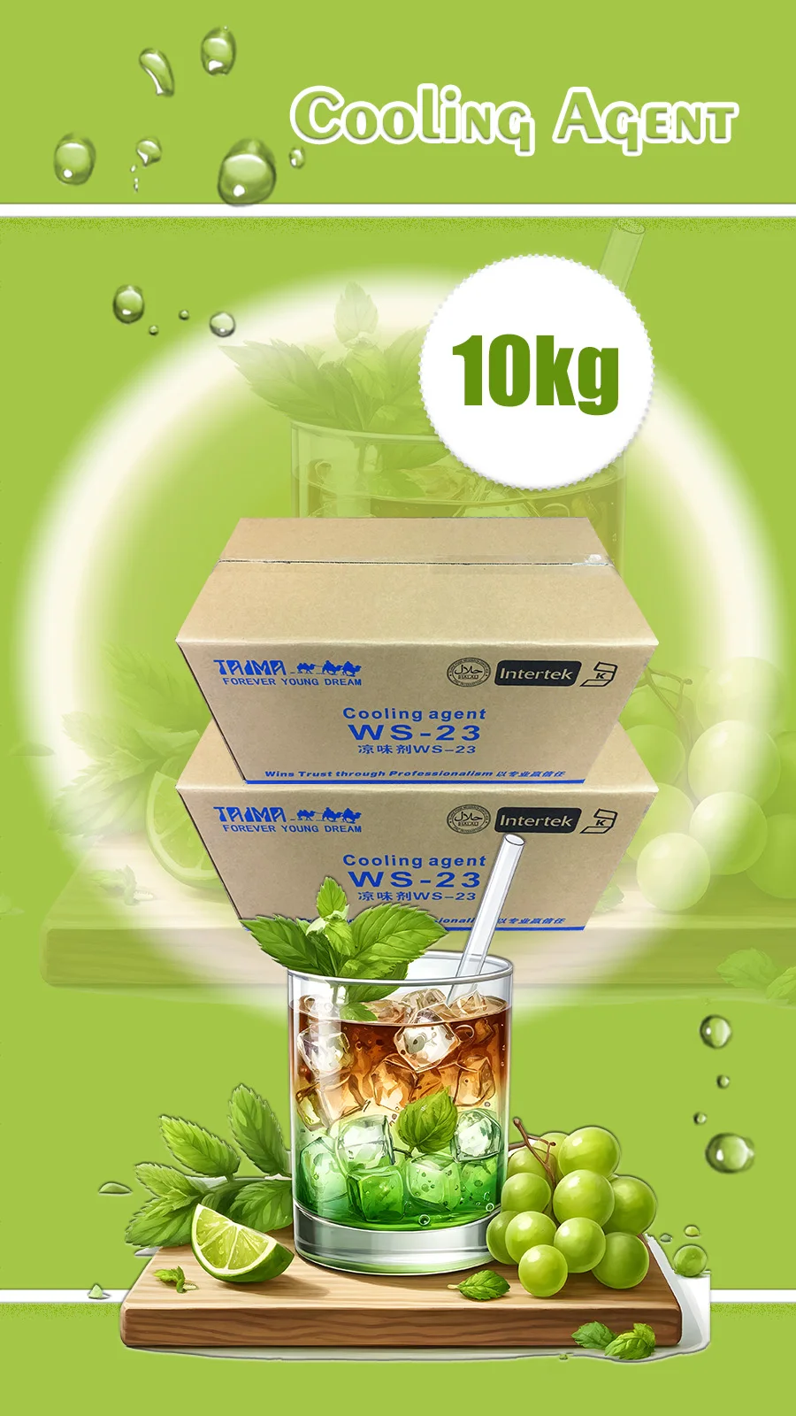 Konzentriertes Minzgeschmackskühlmittel WS-3 Pulver mit empirischer Formel C13H25NO 10