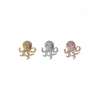 Stainless Steel Earring Five-pointed Star Zircon Skeleton Stainless Steel Piercing Small Earring Gold