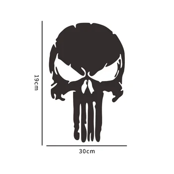 Creative Horror Blood Skull Reflective Logo Car Stickers 30cmX19cm PVC Punisher Car Reflective Decals for Exterior Decoration