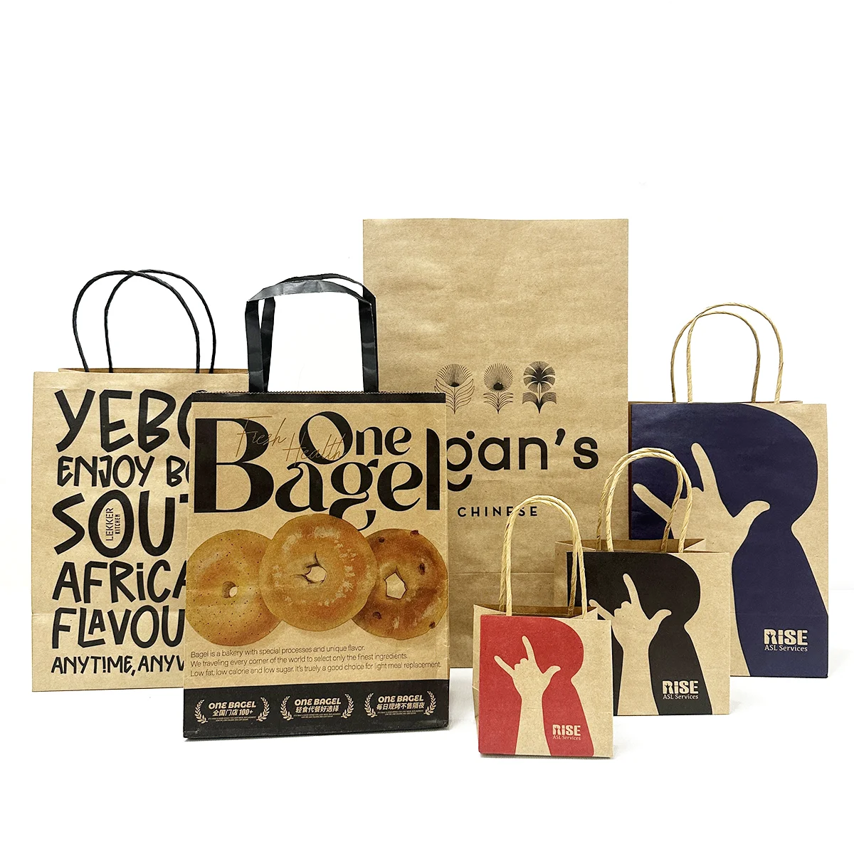 Wholesale Custom Logo Size Sac En Papier Bolsas De Papel Garment Grocery Gift Brown White Kraft Paper Shopping Bag for Clothing