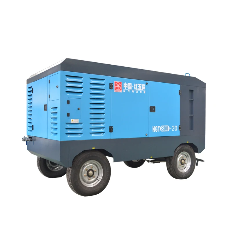 HWH HGT800-20C 8bar  800CFM 194kW 220HP hongwuhuan diesel power portable screw air compressor for sale