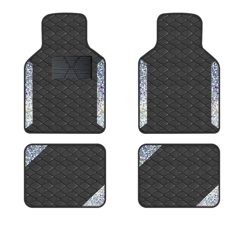 muchkey真皮汽车脚垫4件防滑耐磨万能套装全天候易清洁耐用汽车地板垫