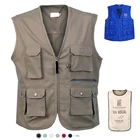 Vest Work Vest Custom Gray Utility Reporter Multi Pocket RPET Mens Working Uniform Cargo Vest