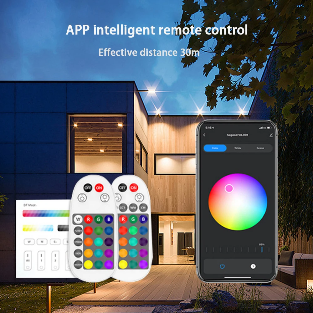 Smart Life App Cob Smart Control Landscape Spotlight 50w 150w IP65 RGBW Wifi Facade Led Flood Lighting